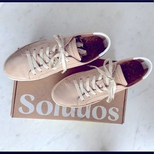 Soludos Ibiza Classic Leather Sneaker, sz 9, Bisque